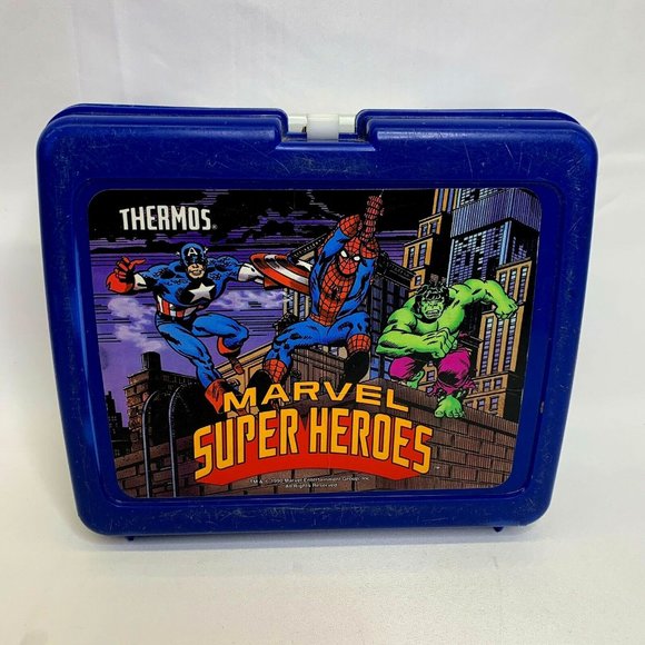 Vintage 1990 Marvel Super Heroes Plastic Lunchbox - Picture 1 of 5